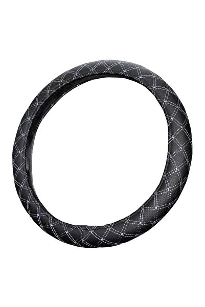 Fox Direksiyon Kılıfı Siyah 42 Cm Geçmeli Minibüs Hafif Ticari Gri Nakışlı