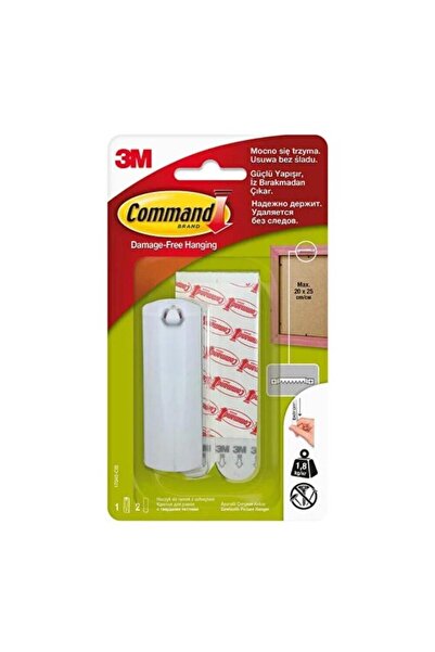 3M ™   Εντολή ™   17040-CIS Κρεμάστρα πλαισίου με εξάρτημα, Μέγιστο βάρος 1,8 κιλά (1 κρεμάστρα + 2 μεγάλες ταινίες Velcro)