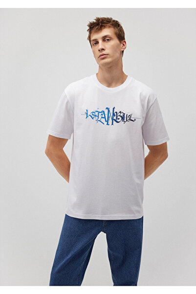 Mavi Istanbul D Sa deznom Bela majica - B širok kroj 0612448-620