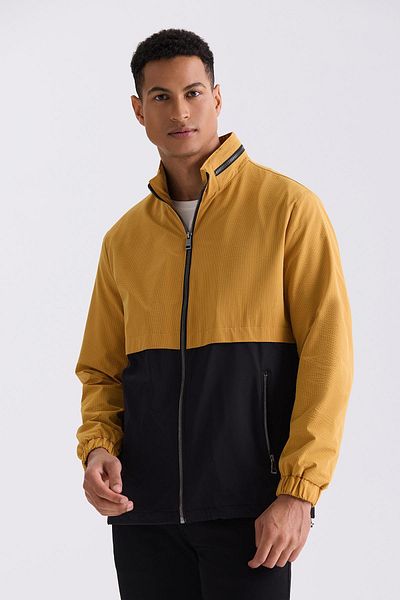 Jakamen Κίτρινο Comfort Fit Judge Collar Εποχιακό παλτό