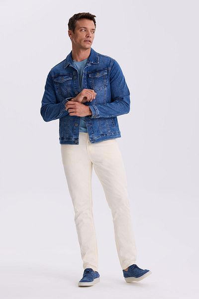 Jakamen Jachetă de blugi din denim, albastru, slim fit, cu guler pentru bebeluși