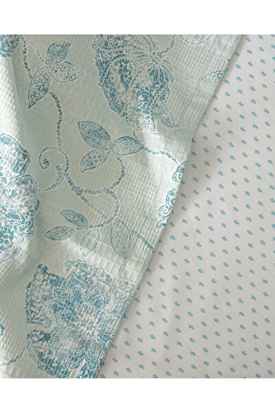 Madame Coco Berne Çift Kişilik Pamuklu Ecocell Baskılı Pike Takımı - Mint Yeşili