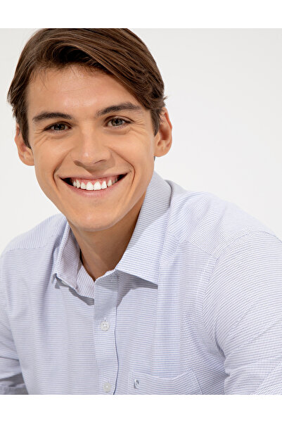 Pierre Cardin Πουκάμισο με κοντό μανίκι Navy Blue Regular Fit 50255263-VR033