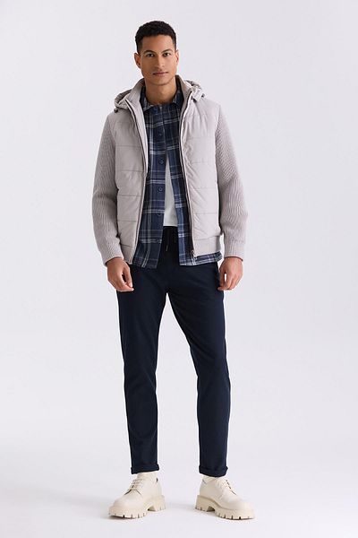 Jakamen Πλεκτό χειμερινό παλτό με κουκούλα Stone Comfort Fit
