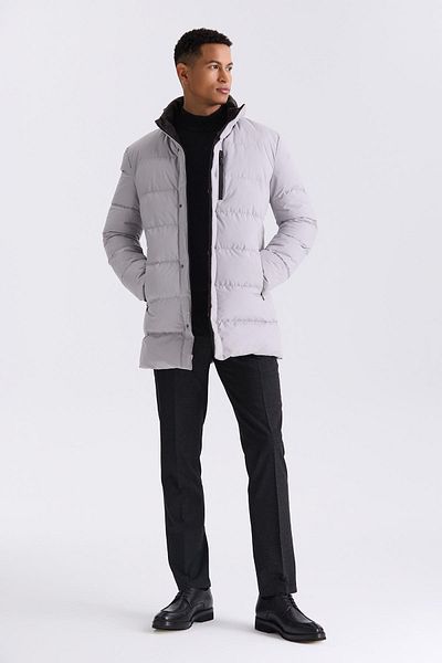 Jakamen Χειμερινό πουπουλένιο παλτό με φερμουάρ Stone Regular Fit Judge Collar