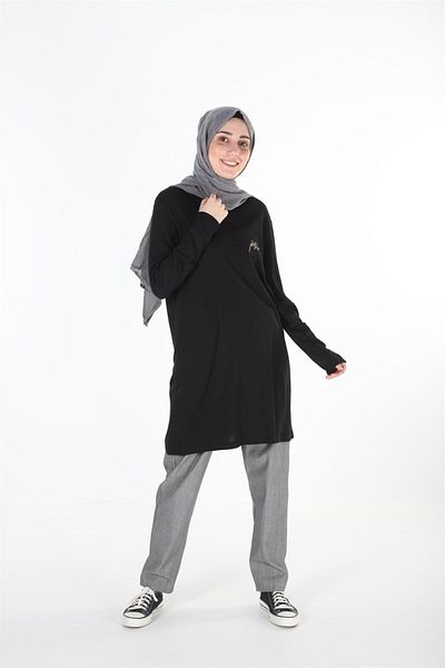 Plistre 1451_Κεντημένο Basic Hijab Tunic