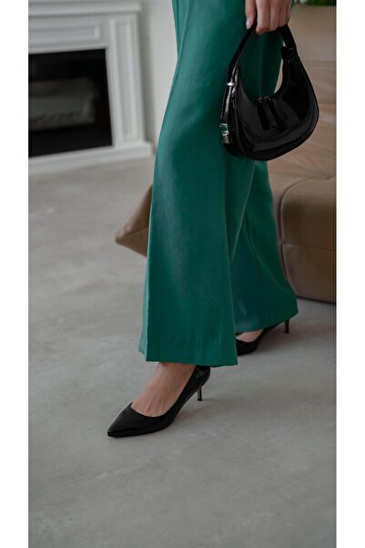 ECENİN BUTİĞİ Nell Siyah Rugan Stiletto