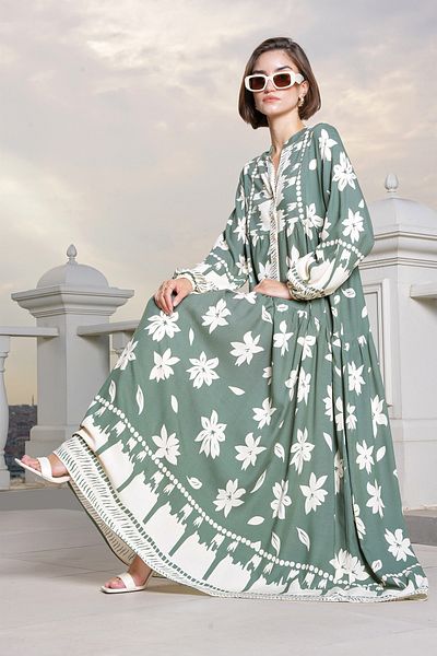 Bigdart 2423 Authentic Patterned Dress - Cagla