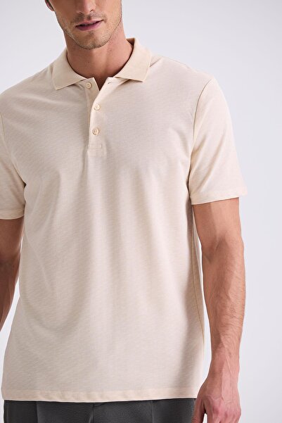 Jakamen Μπεζ μπλουζάκι με μοτίβο με κανονική εφαρμογή με γιακά πόλο