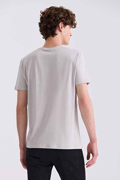 Jakamen Gray Slim Fit Crew Neck T-Shirt