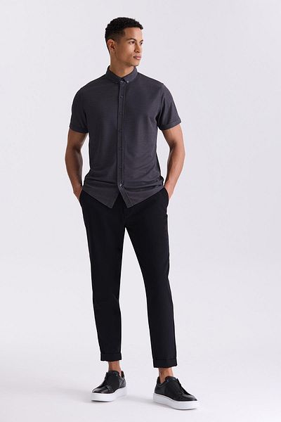 Jakamen Μπλουζάκι με κουμπιά με πέτο Anthracite Slim Fit