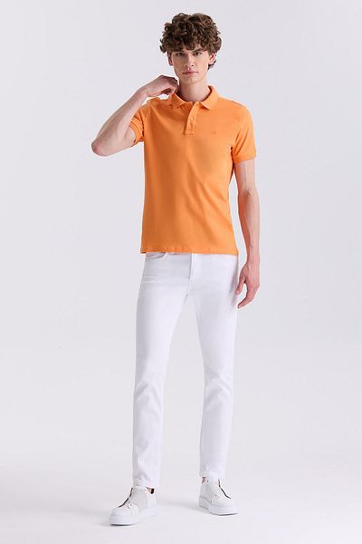 Jakamen Πορτοκαλί Slim Fit Polo Neck T-Shirt