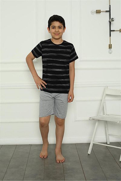 Akbeniz Boy's Combed Cotton Shorts Pajama Set 20392