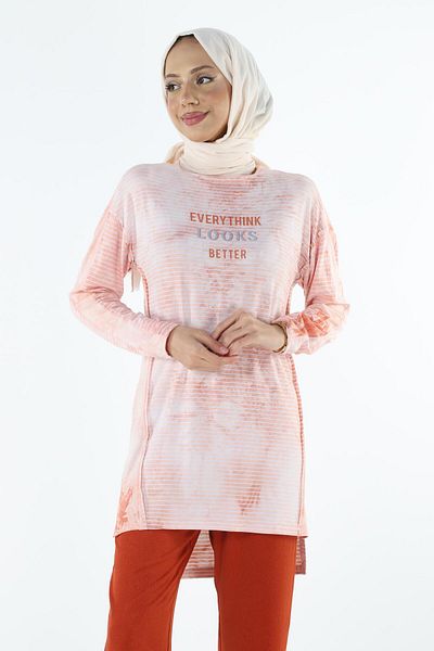 Plistre 2186_Batik Pattern Look Printed Hijab Tunik