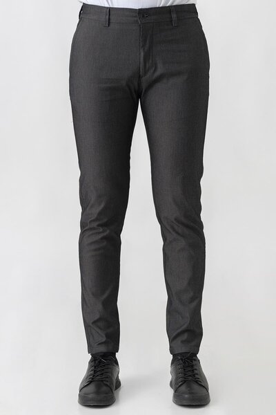 White Stone Arbon P1014 Slim Fit Pamuklu Likralı Kupon Pantolon Siyah