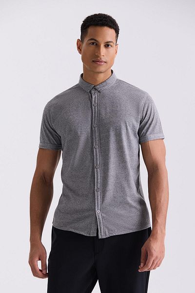 Jakamen Μαύρο Slim Fit πουκάμισο με κουμπιά γιακά