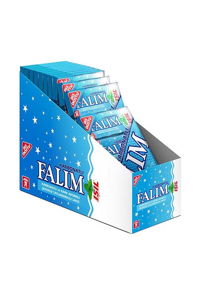 Falım Pack of 5 Sparkling Carbonate and Mint Flavored Sugar-Free Gum 20 Pieces