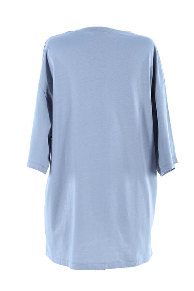 Plistre Gray Boyfriend Oversize Basic T-Shirt 2096 Short Sleeve Plain