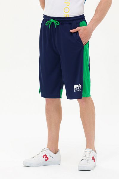 U.S. Polo Assn. شورت محبوك باللون الأزرق الداكن للرجال 50263572 -VR033