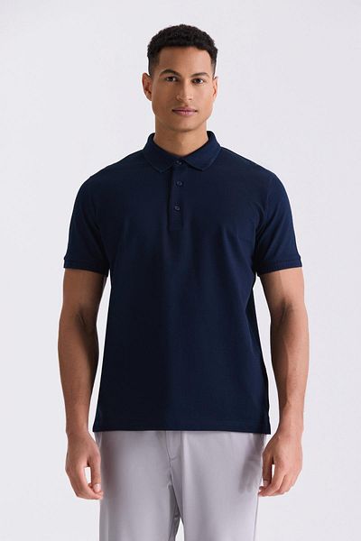Jakamen Μπλουζάκι με λαιμόκοψη Navy Blue Slim Fit 100% βαμβακερό Mercerized Polo