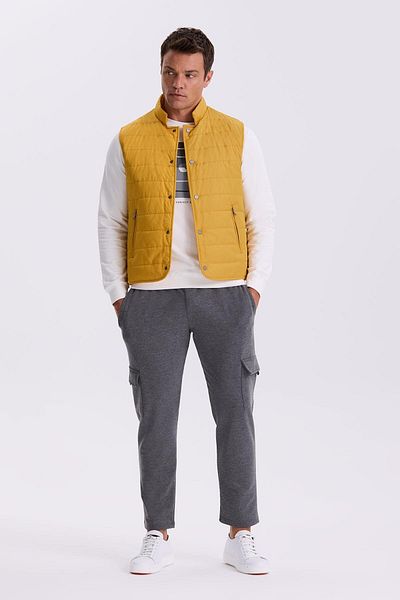 Jakamen Yellow Judge Collar Fiber Slim Fit Vest