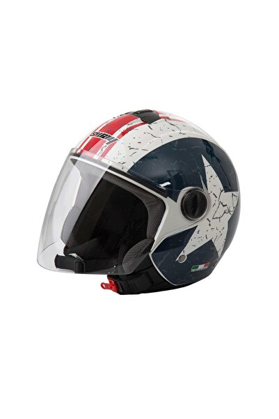 Sway Sw 715 Red Line Star Yarım Motosiklet Kaskı