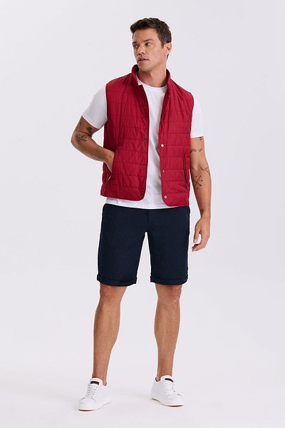 Jakamen Red Judge Collar Fiber Slim Fit Vest