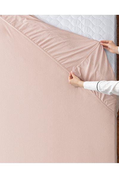 Madame Coco Double Elastic 100% Cotton Combed Cotton Sheet - Powder