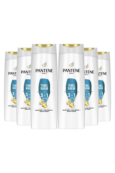 Pantene 3 in 1 Basic Care Shampoo 350 ml 6 Pieces