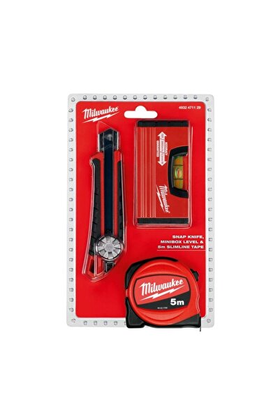 Milwaukee 3 Lü Maket Bıçağı Metre Minibox Terazi Seti