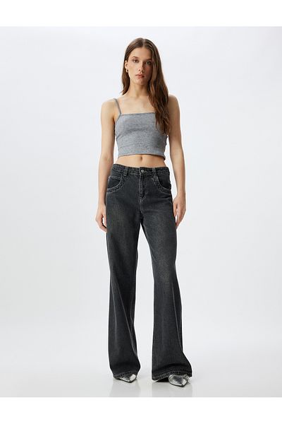 Koton Slim Fit Crop Undershirt with Thin Straps