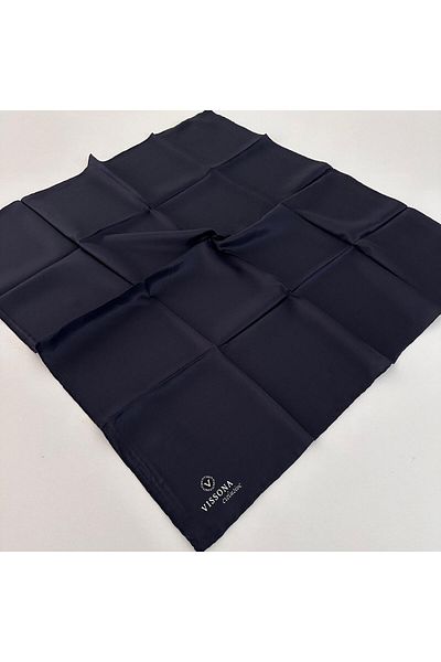 Vissona Μεταξωτό κασκόλ Navy Blue Twill - Exculusive IPE0202