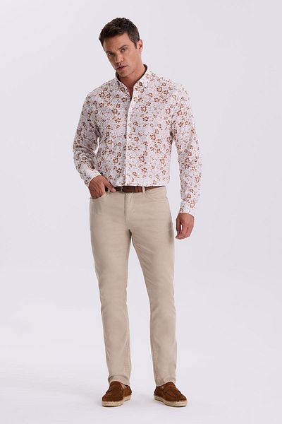 Jakamen Αθλητικό παντελόνι Beige Comfor Fit Canvas