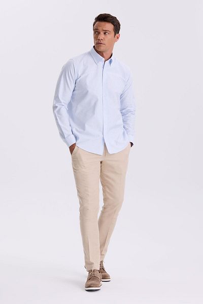 Jakamen Μπλε πουκάμισο Comfort Fit με 100% βαμβακερό γιακά με κουμπιά