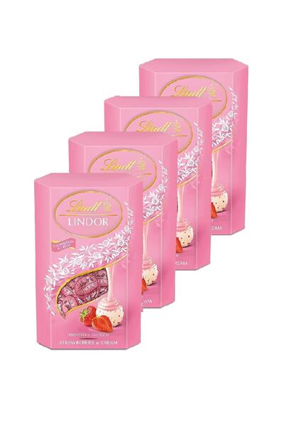 Lindt Lindor Strawberry & Cream Çikolata 200 Gr X 4 Adet