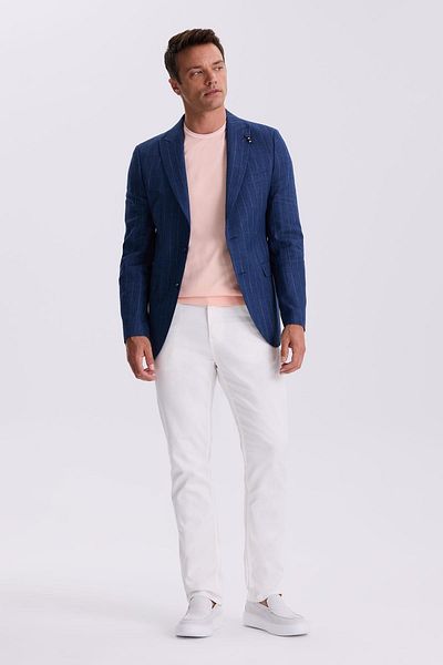 Jakamen Μπλουζάκι με λαιμόκοψη Pink Slim Fit Knitwear