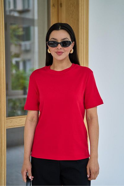 Askı Nişantaşı Κόκκινο T-Shirt από ύφασμα Koton με λαιμόκοψη