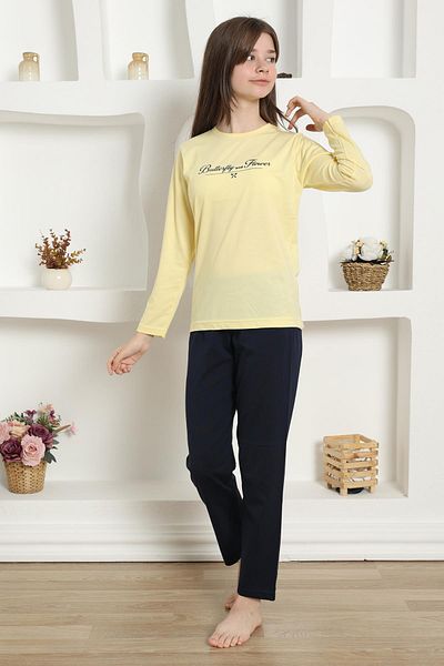 Akbeniz Girl's Combed Cotton Pajama Set - 20422
