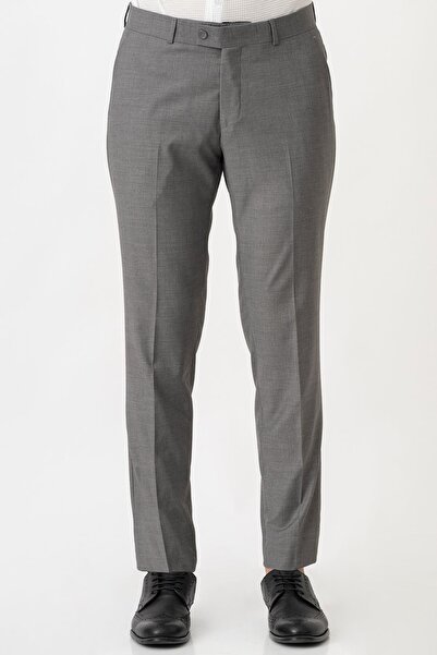 White Stone Caserta P1001 Slim Fit Düz Kumaş Pantolon Gri