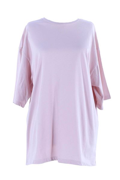 Plistre Ροζ 2096 κοντομάνικο μονόχρωμο Boyfriend Oversize Basic T-shirt