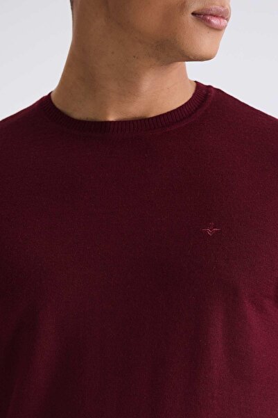 Jakamen Claret Red Regular Fit Crew Neck Knitwear Sweater