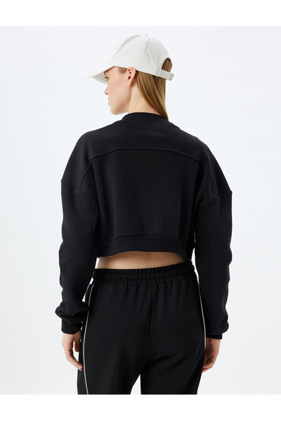 Koton Φούτερ με φερμουάρ Bomber Collar - με τσέπες και λεπτομέρεια ραφής