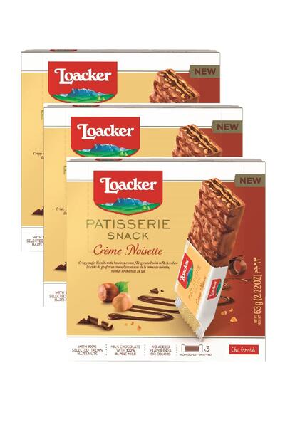 Loacker Gran Patısserıe. Creme Noısette Snacks 63 Gr. X 3 Adet