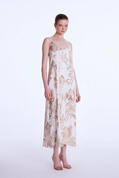 adL Night Zoom İp Askılı Jakar Elbise