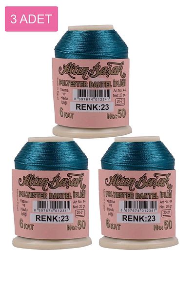 Rasanet 3 Pieces of Gold Spike Needle and Lace Thread 20 Gr - Royaleks - No: 023