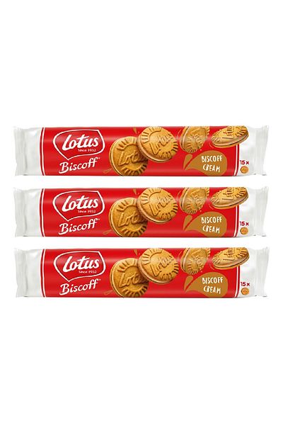 Lotus Biskoff Sandwich Cream - Squeezable Cream Biscuit 150Gr X 3 Pieces