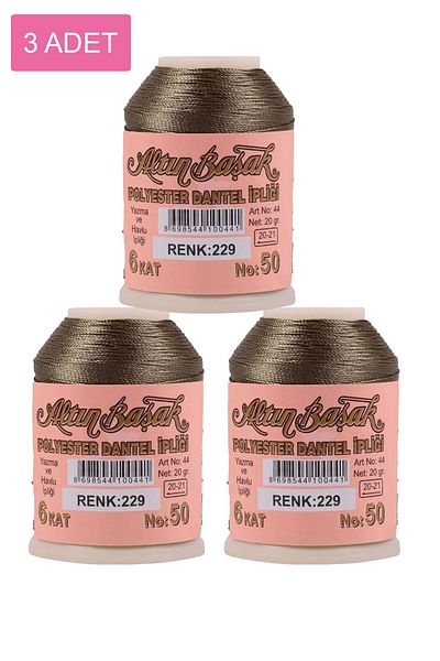 Mu Art 3 Pieces of Gold Spike Needle and Lace Thread 20 Gr - Royaleks - No: 229