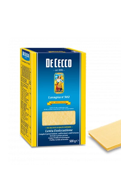 De Cecco Lazanya 500 g | Kalın Katmanlı Orijinal İtalyan Fırın Makarna | Premium Seri