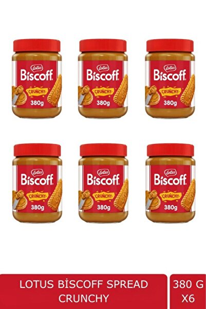 Lotus Biscoff Crunchy Spread Sürülebilir Karamelize Bisküvi Ezmesi 380 GR X6