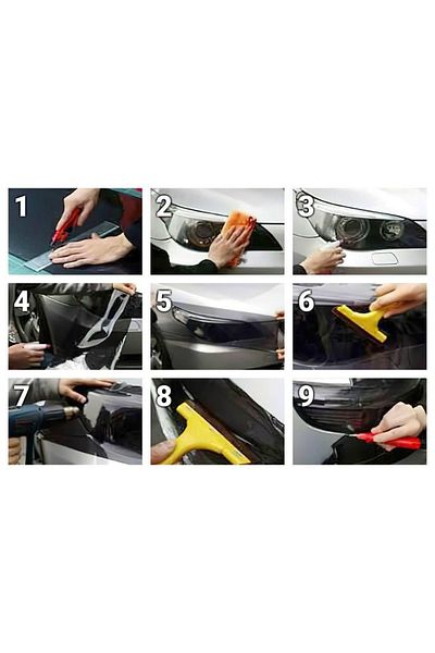 TEAMCAR Headlight Film Auto Stop Fog Signal Film Yellow 30 Cm X 10 Meters